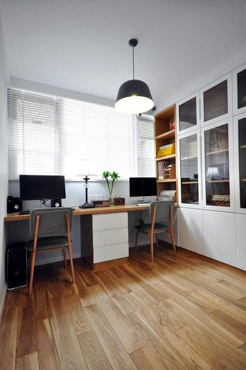 简约风格书房原木地板家装效果图复合地板图片