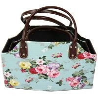 高档印花皮质提篮pu皮革礼品手提蓝杂物收纳篮子杂物篮节日礼品篮SH41958-41420