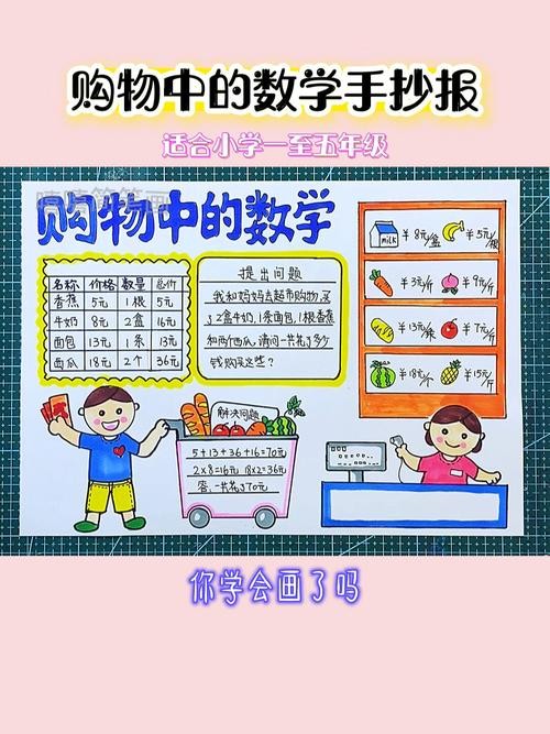 购物中的数学超市购物清单手抄报