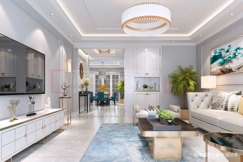 美图客厅客厅美式经典120m05三居设计图片赏析