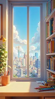 开学季实景感立体教室窗户背景