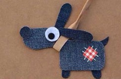 旧牛仔裤DIY动物布贴 牛仔裤废物利用做布贴画