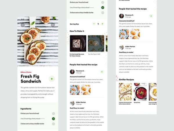 点缀闲暇时光！12组食谱App界面设计灵感 - 优优教程网 - 自学就上优优网 - UiiiUiii.com : 在家闲着不如学学烹饪~集万千食谱于一身，包含星级点评、生活分享等功能的一款食谱APP非常值得拥有！海量食谱应该如何规划排版设计？这12组食谱APP界面设计希望带给你灵感~ Yanny Wulandari—Bakery and Beverages Mobile App Exploration Ariunbold Ankhaa—Food Recipe app Afterglow—Healthy R