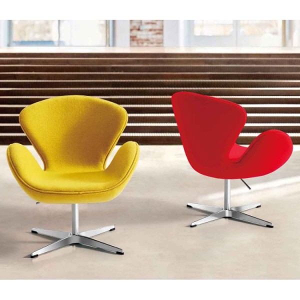 天鹅椅 swan chair仿真皮单人休闲酒店客厅座椅设计师家具