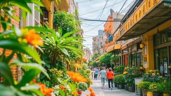 小区绿化30%算高吗 河边的垂柳像什么