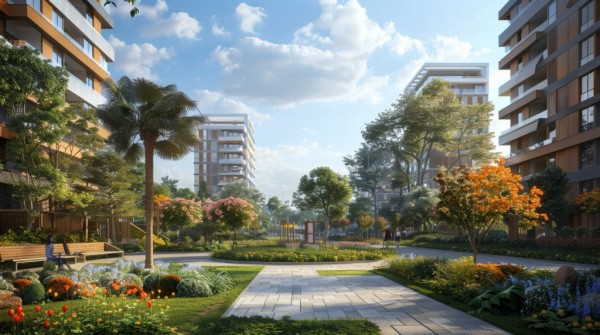 小区绿化30%算高吗 河边的垂柳像什么