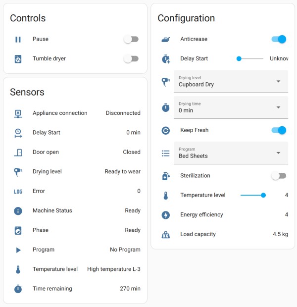 烘干机控制界面