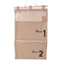家居实用多格收纳挂袋黄麻多层多口收纳挂袋储藏袋挂式收纳袋P101-P103