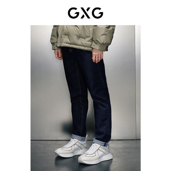 GXG男装 防褪色直筒牛仔长裤 冬季新款GEX10526024 牛仔蓝 M 72元