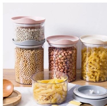 居家实用干货收纳保鲜盒 储物塑料密封罐 大号1300毫升