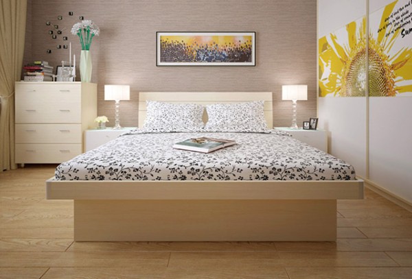 木质单人床-单人床公寓床-公寓简约单人床