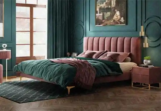 精品酒店式公寓床绒布大床 服务式公寓大床双人床