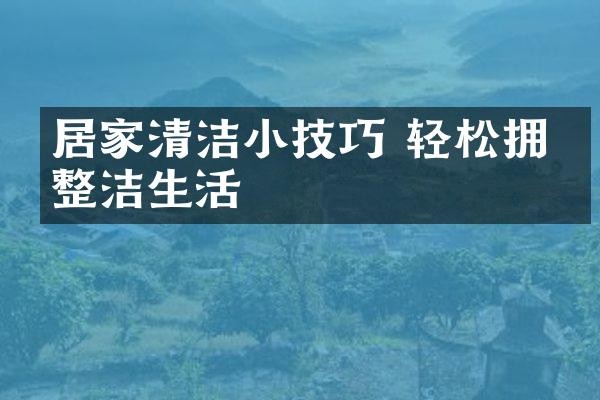 居家清洁小技巧 轻松拥有整洁生活