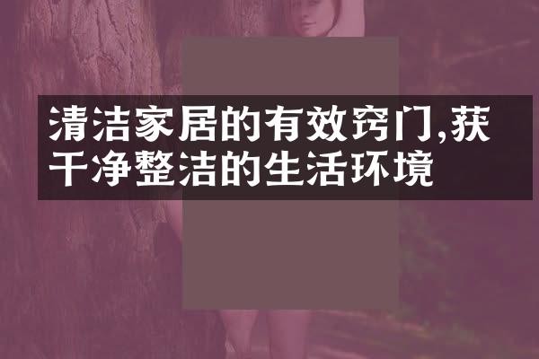 清洁家居的有效窍门,获得干净整洁的生活环境