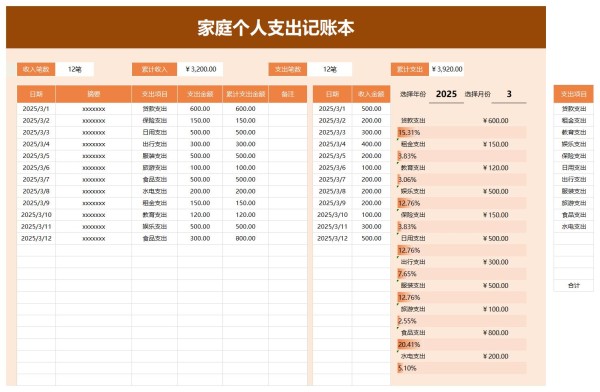 记账本模板excel格式免费下载(精选模板6款)-趣帮office教程网