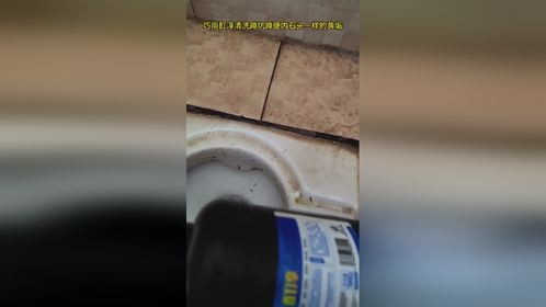 实拍案例：巧用酊淳清洗蹲坑蹲便马桶内下水管石头一样的坚硬黄垢