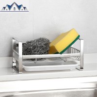 304不锈钢厨房沥水收纳架海绵清洁抹布架水水池台面收纳置物架 三维工匠
