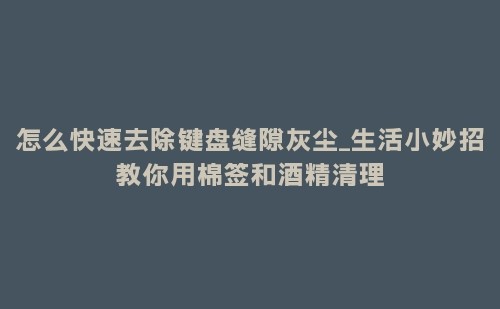 怎么快速去除键盘缝隙灰尘_生活小妙招教你用棉签和酒精清理