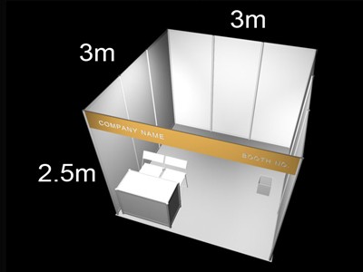 9平米单/双开口标准展展位简易示意图