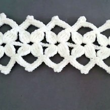 小花装饰带 花边钩针编织视频教程