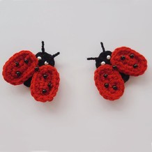 可做成各类饰品的钩针七星瓢虫 钩针装饰贴片编织视频教程