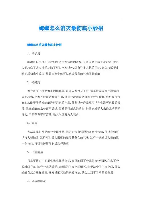 蟑螂怎么消灭最彻底小妙招