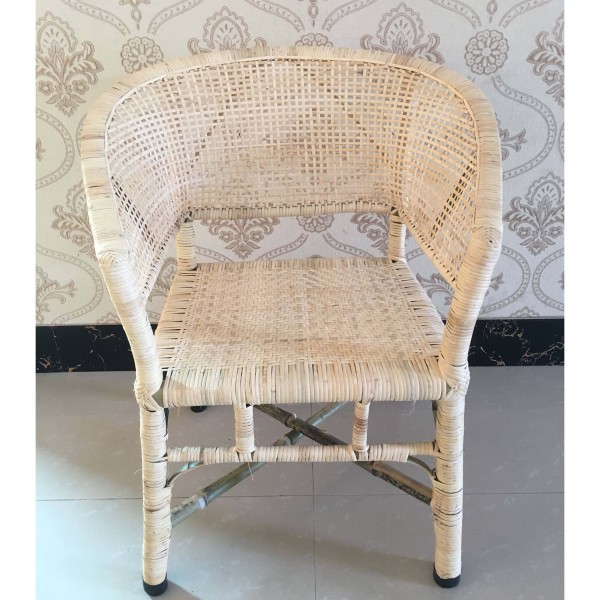 老式怀旧圈椅真藤椅老人靠背椅手工竹编单人椅复古藤椅天然家用凳