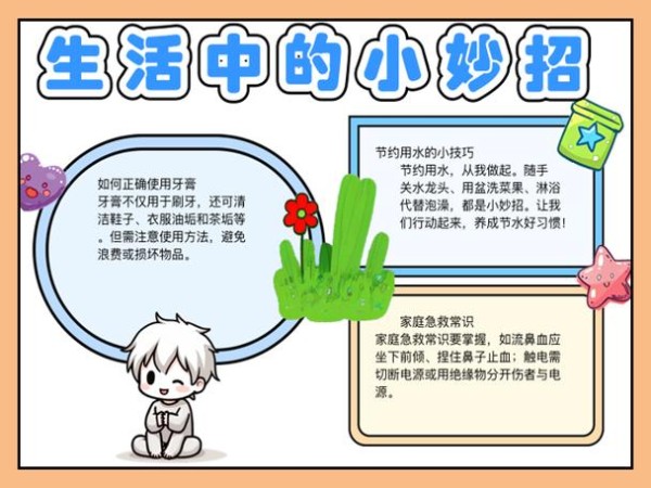 今天我来分享一个超级实用的手抄报主题生活中的小妙招