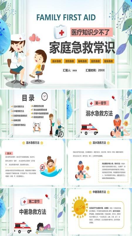家庭日常急救知识讲座ppt科技