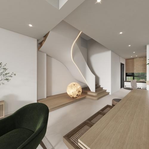 设计师珂源-武汉雅居乐花园原木2563室一层客厅装修效果图第3张