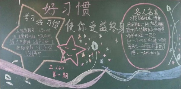 好习惯使你受益终生黑板报