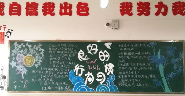 养成良好习惯争做优秀班级初中部3月主题黑板报评选
