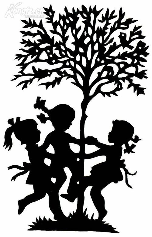 现代剪纸黑色剪纸手工剪纸游戏剪纸儿童剪纸童年剪纸外国剪纸异国风情