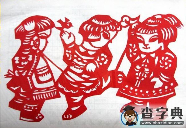 六一儿童节手工剪纸我们一起玩跳绳游戏