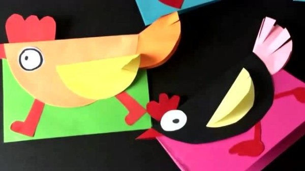小鸡快跑立体手工diy亲子折纸游戏制作视频教程