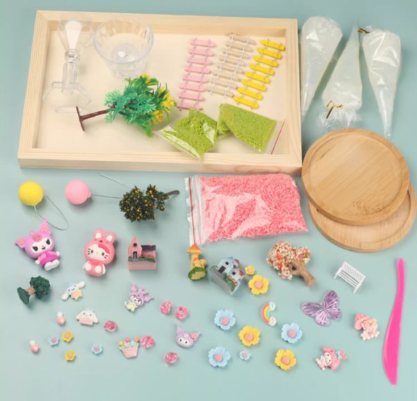 双层空中花园diy微景观手工材料包儿童创意奶油胶微场景桌面摆件 