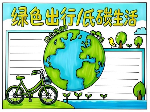低碳生活手抄报绿色出行低碳生活我的手抄报来啦