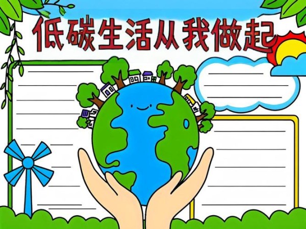 低碳环保绿色生活手抄报