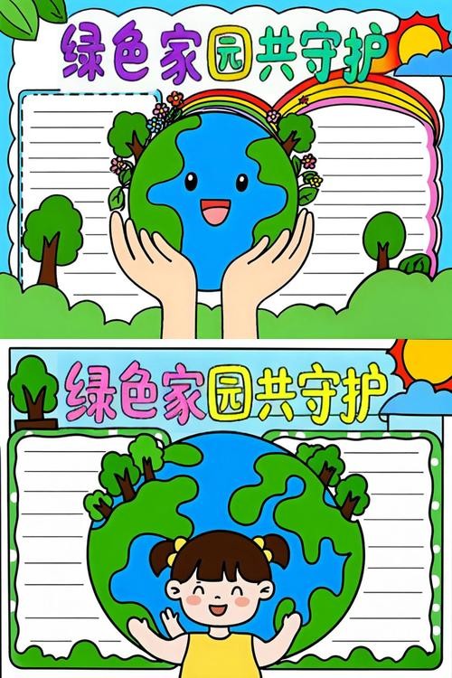 环保手抄报简单绿色家园你我共绘手抄报啦