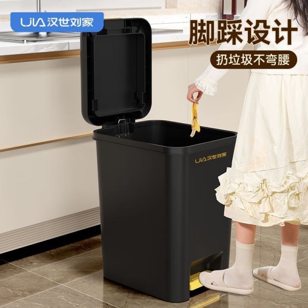 汉世刘家垃圾桶家用2025新款厕所卫生间带盖厨房客厅脚踩大号大容量双开盖 【卡比巴拉】超大号30L【手按+脚踏】