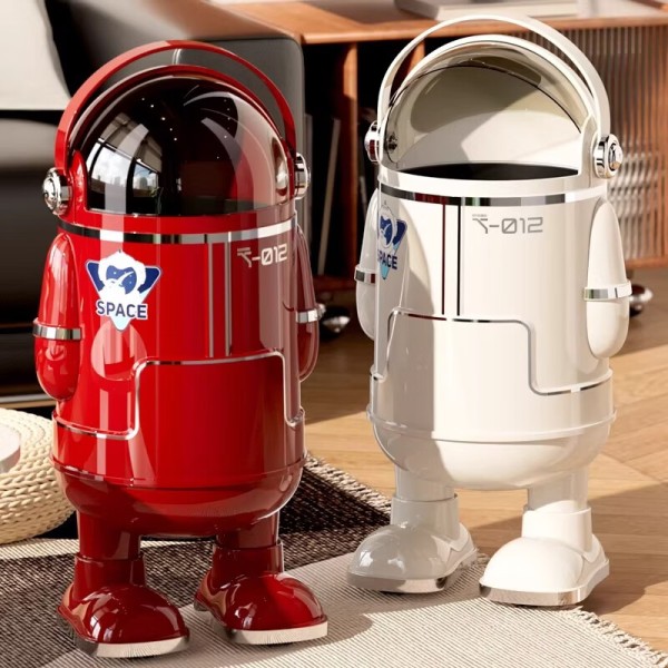 艾仕可（ASCOR）2025新款家用客厅垃圾桶高档轻奢带盖厨房大容量带轮可移动免弯腰 站姿款丨中国红-特大号【内外双桶 超大容量】 揭盖式 18L 京东折扣/优惠券