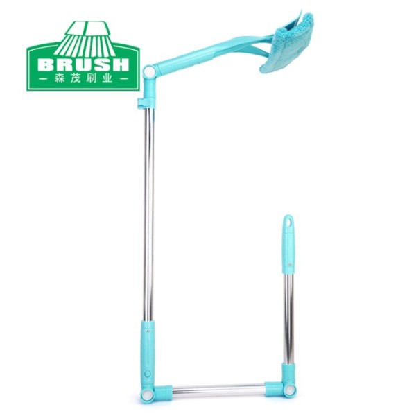 森多功能伸缩长杆双面擦窗器带辅助杆保洁搽刷工具清洁玻璃窗刮