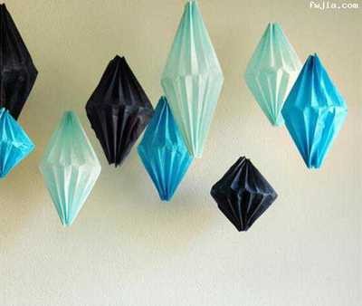 立体棱形小花灯简单节日灯笼手工折纸教程图-23kb