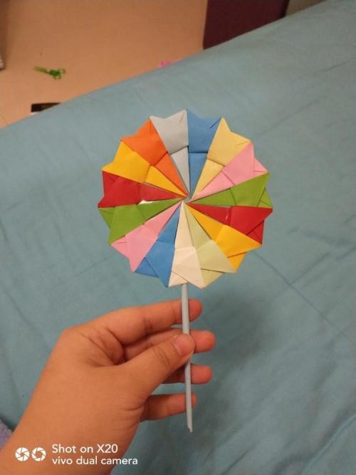 棒棒糖手工折纸教程图解
