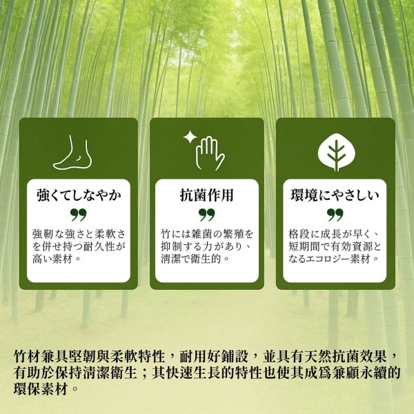 【質感居家】竹製地毯Force 天然竹材 抗菌除臭 寵物適用 好清潔 - 裝飾/擺設 - 植物.花