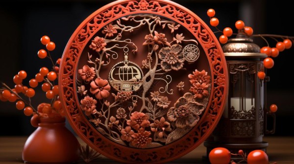 立体雕花古风摆件高清图片