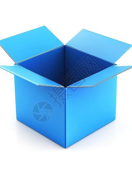 立体的蓝色纸盒子高清图片