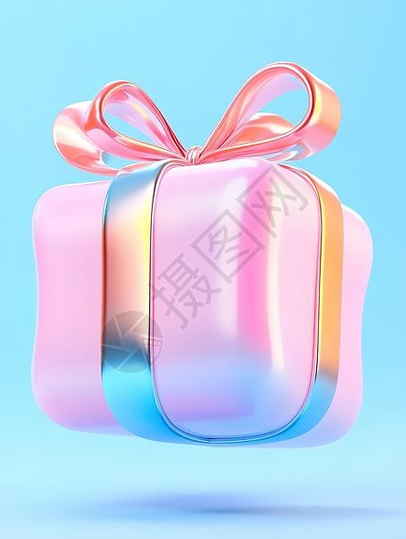 彩虹光泽礼物盒高清图片