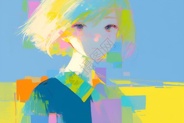 休闲区域彩色抽象风格化人物形象插画