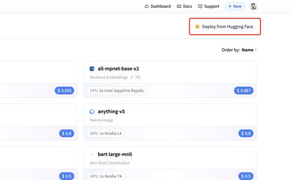Hugging Face部署界面